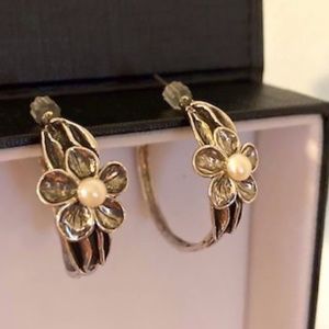 Or Paz Floral/Pearl Hoop Earrings IN STOCK & READY TO SHIP!